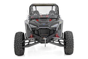 Polaris RZR Turbo R Premium Light Mount - Front - Rough Country - Single Row, White DRL - Black - '22-'23 Polaris RZR Turbo R Premium Light Mount - Front - Rough Country - Single Row, White DRL - Black - '22-'23